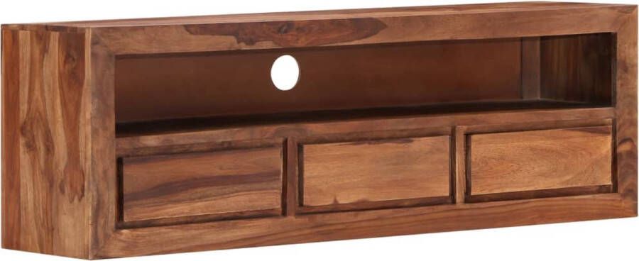 The Living Store Houten TV-kast Sheeshamhout 120x30x40 cm Met 3 lades en 1 vak - Foto 2