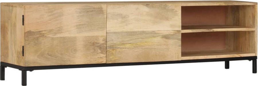 The Living Store TV-kast Antieke Stijl 145x30x41 cm Massief mangohout - Foto 2