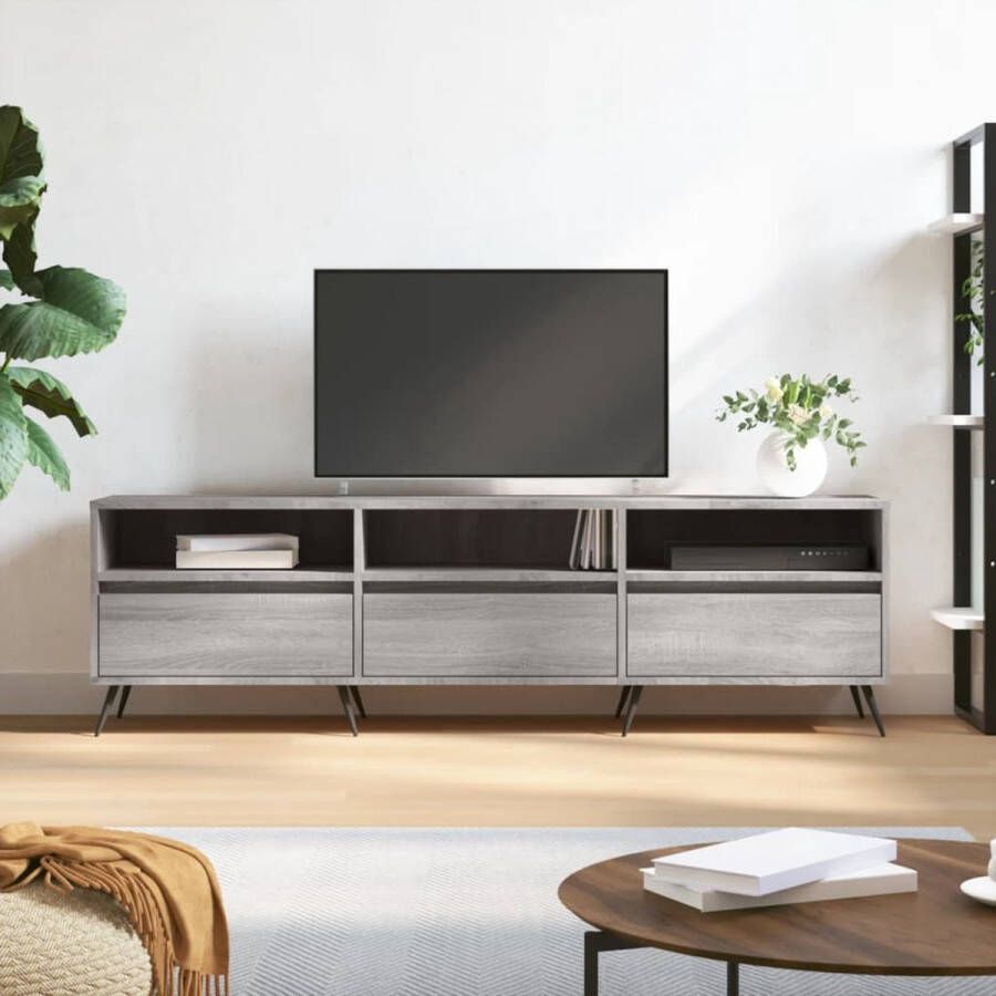 The Living Store Tv-meubel 150 x 30 x 44.5 cm Grijs Sonoma eiken - Foto 2