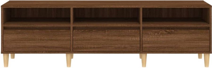 The Living Store Tv-meubel 150x30x44-5 cm bewerkt hout bruineikenkleurig Kast - Foto 2