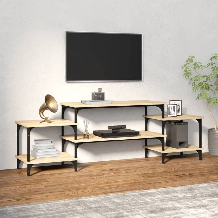 The Living Store vidaXL Tv-meubel 157x35x52 cm bewerkt hout sonoma eikenkleurig Tv-meubel Salontafel Houten Tv-stand Sonoma Eiken Bruine Tv Kast - Foto 3
