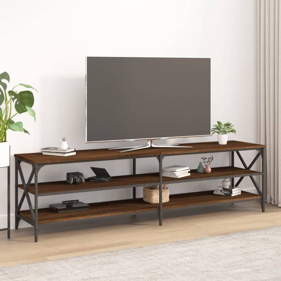 The Living Store Tv-meubel 180x40x50 cm bewerkt hout bruineikenkleurig Kast - Foto 2