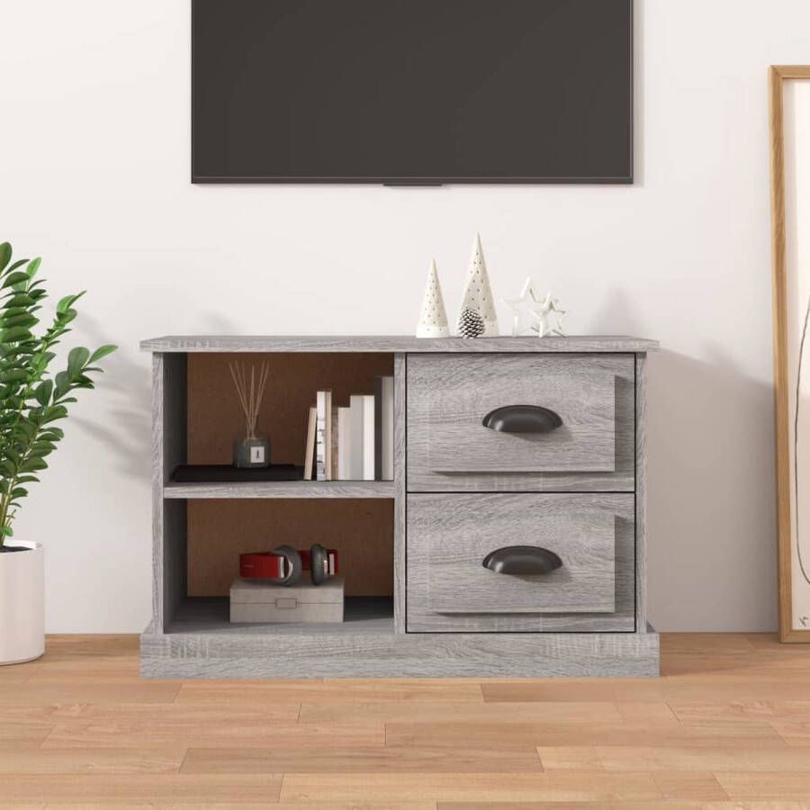 The Living Store Tv-meubel 73x35-5x47-5 cm bewerkt hout grijs sonoma eikenkleur Kast - Foto 2