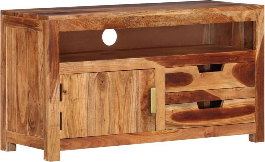 The Living Store TV-meubel Hout Acaciahout 90 x 34.5 x 50 cm Opbergfunctie - Foto 2