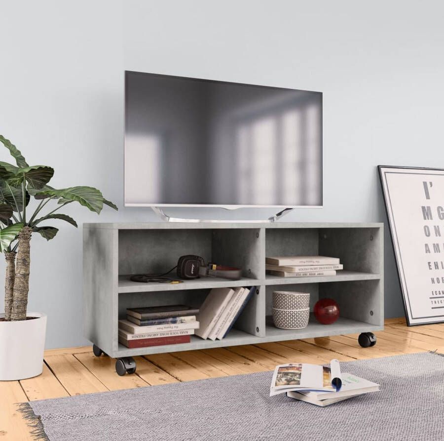 The Living Store TV-meubel 90x35x35 cm Betongrijs hout