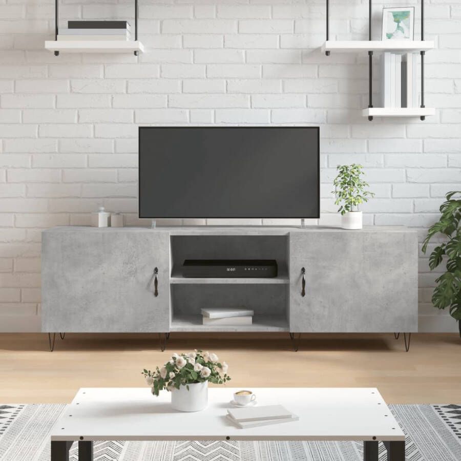 The Living Store TV-meubel Betongrijs 150 x 30 x 50 cm Trendy design - Foto 2