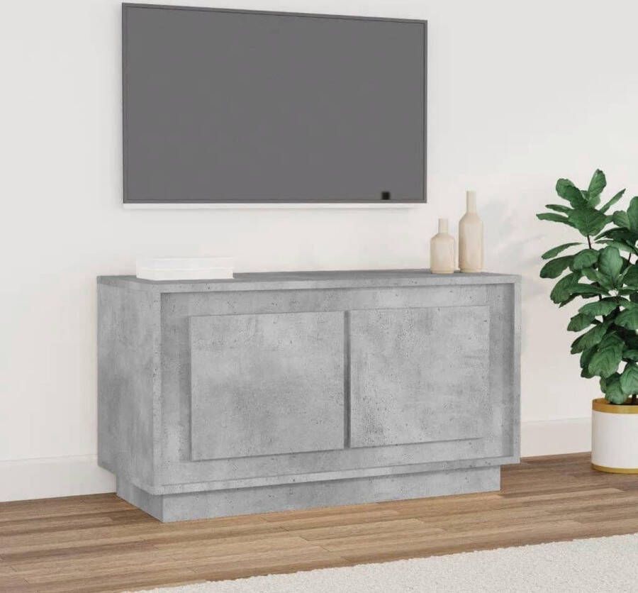 VidaXL Tv-meubel 80x35x45 cm Bewerkt hout Grijs Tv-meubel Houten Tv-meubel Grijs Tv-meubel Media Kast Salontafel Woonkamer Meubilair Bergruimte Modern Tv-meubel Compact Tv-meubel - Foto 2