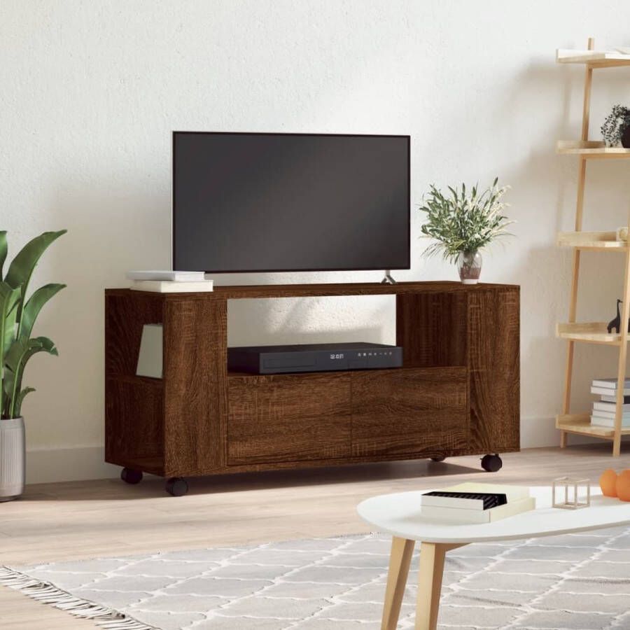 The Living Store Tv-meubel Bewerkt Hout 102 x 34.5 x 43 cm Trendy en praktisch - Foto 2