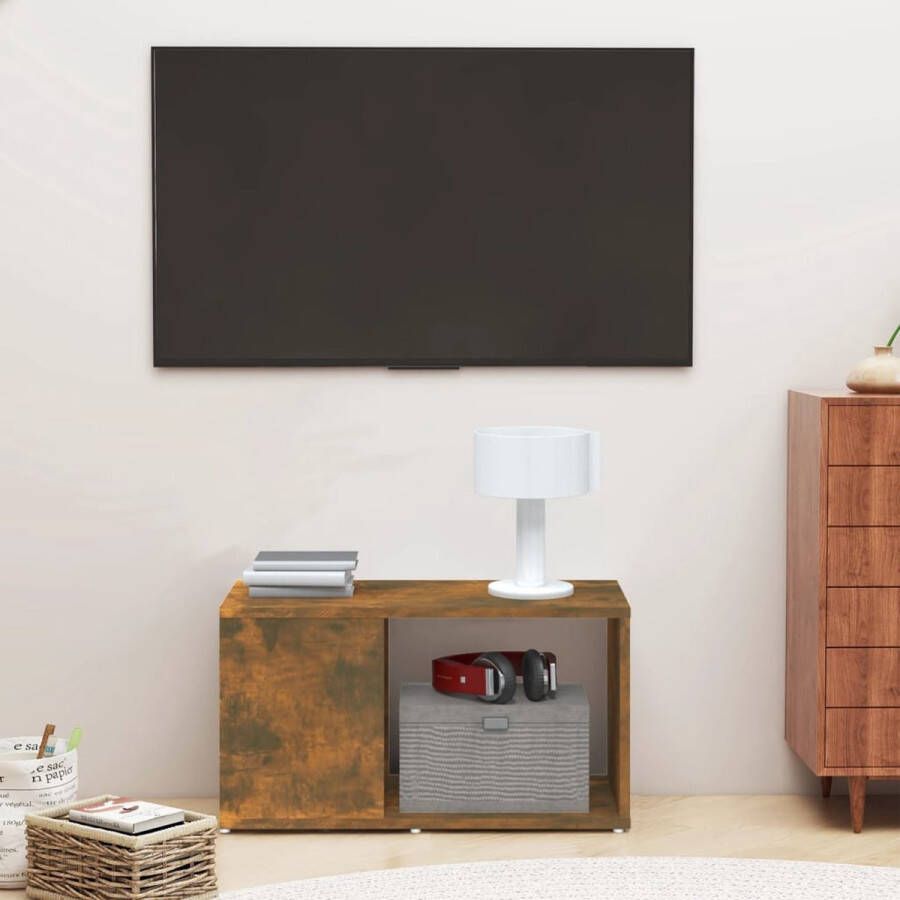 The Living Store tv-meubel bewerkt hout gerookt eiken 60 x 24 x 32 cm (B x D x H) - Foto 2