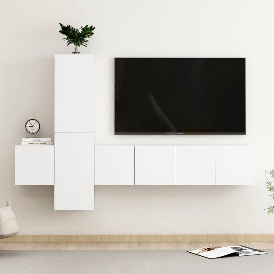 The Living Store TV-meubel Bronson Wandbevestiging Wit Spaanplaat 60 x 30 x 30 cm Trendy design