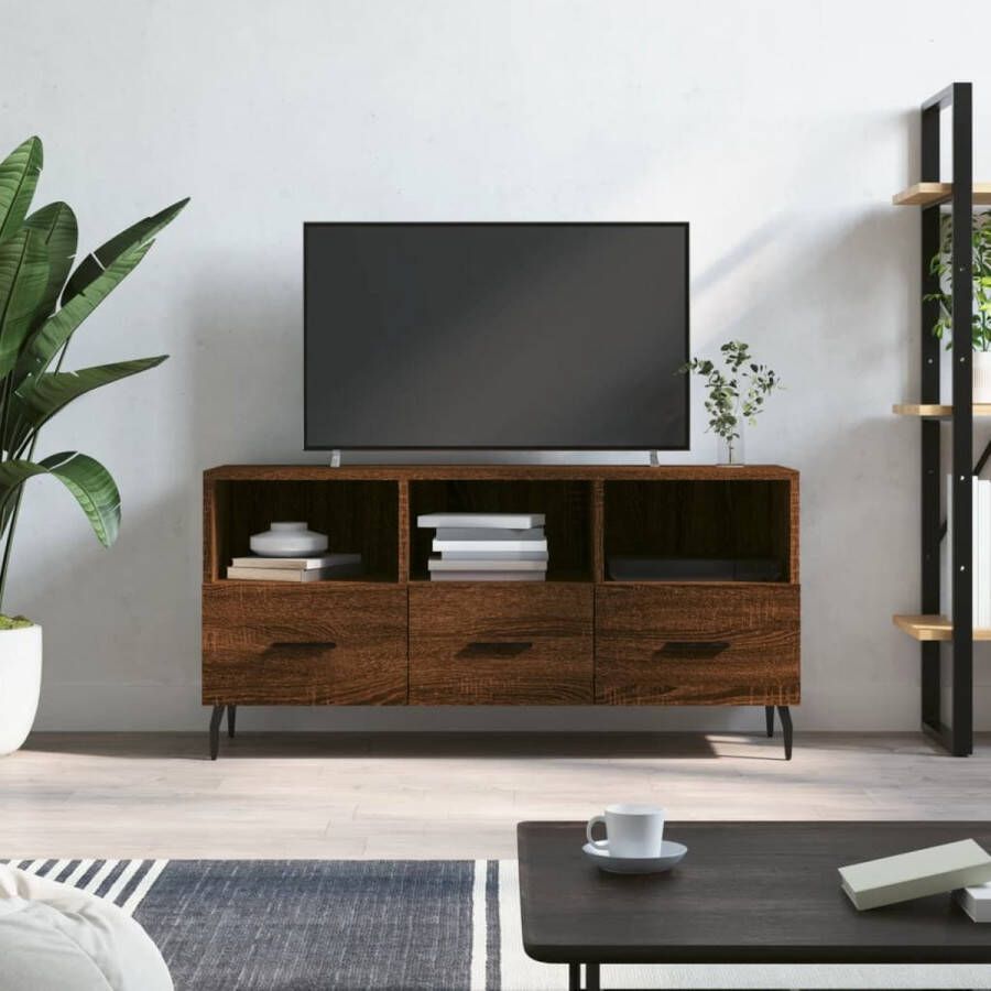 The Living Store Tv-meubel Bruineiken 102 x 36 x 50 cm Stijlvol Design - Foto 2