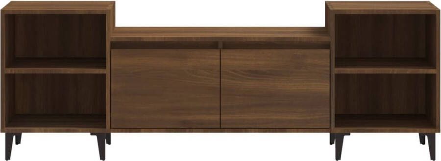 The Living Store TV-meubel Bruineiken Bewerkt hout 160 x 35 x 55 cm 6 vakken - Foto 2