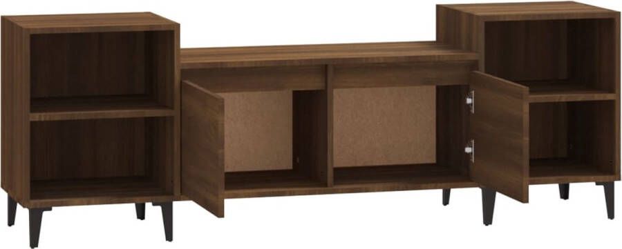 The Living Store TV-meubel Bruineiken Bewerkt hout 160 x 35 x 55 cm 6 vakken - Foto 1