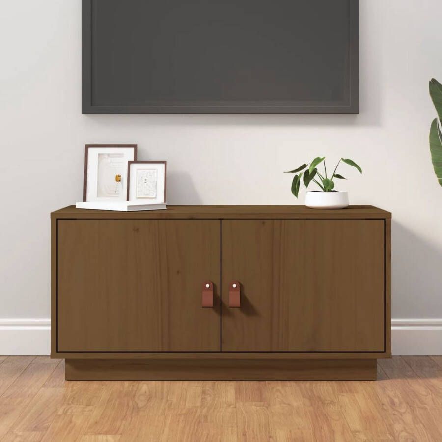 The Living Store TV-meubel Grenenhout Honingbruin 80 x 34 x 40 cm - Foto 2