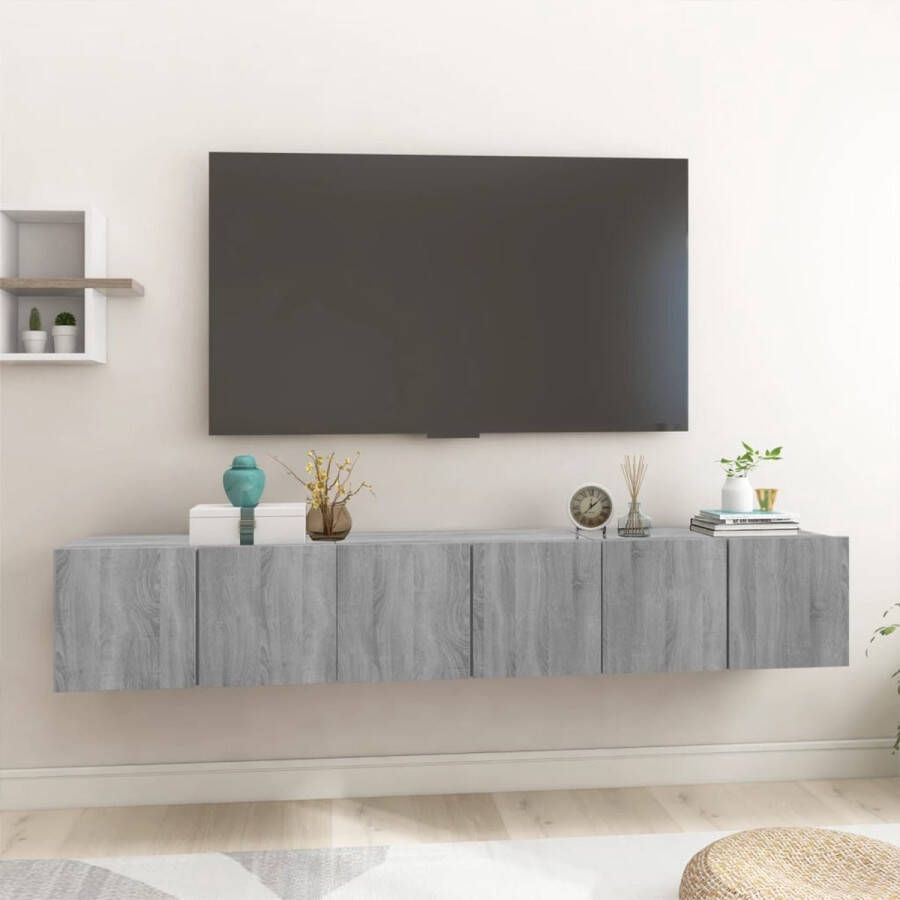 The Living Store TV-meubel hangend Sonoma Eiken 60x30x30 cm opbergruimte moderne stijl - Foto 2
