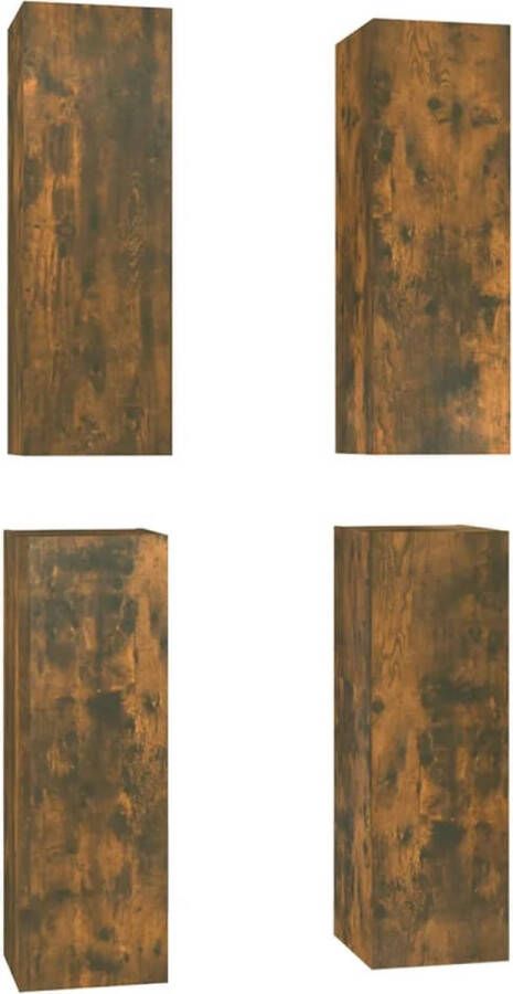 The Living Store TV-meubel Hangende Wandkast Afmetingen- 30.5 x 30 x 90 cm Kleur- Gerookt eiken Tv Meubel Wandkast Houten Kast Modern Design Bruine Kleur
