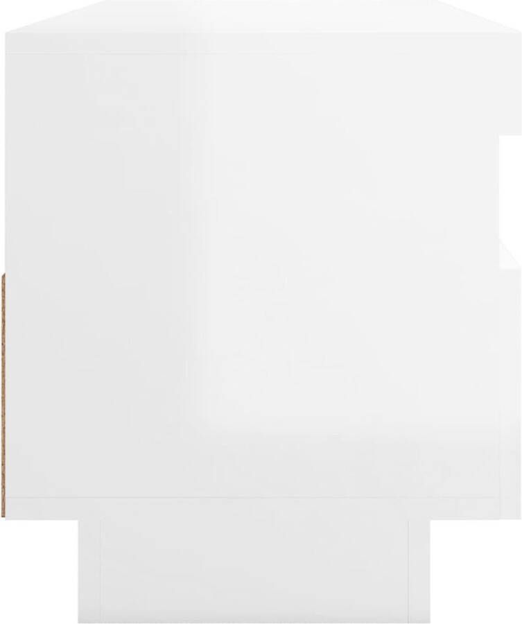 The Living Store TV-meubel Hifi hoogglans wit 100 x 35 x 40 cm RGB LED-verlichting Tv-meubel Led-verlichting Wit Meubilair Houten Tv-standaard Media Kast - Foto 2