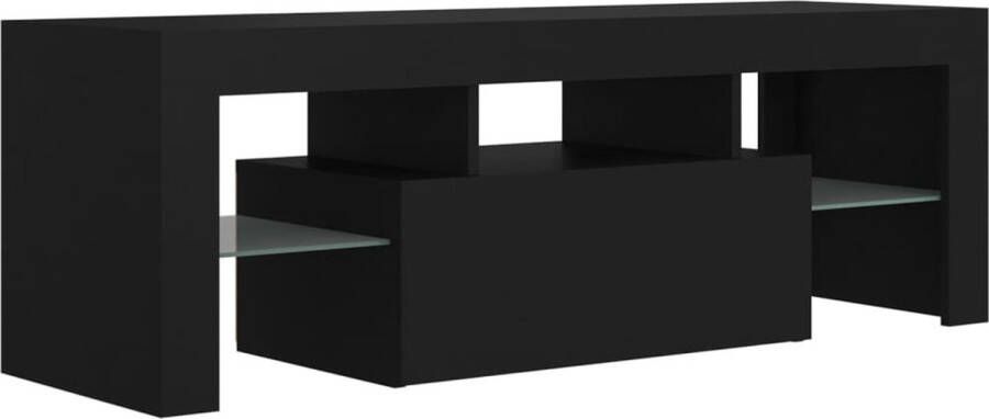 The Living Store TV-meubel RGB LED-verlichting 120 x 35 x 40 cm Zwart Bewerkt hout - Foto 3