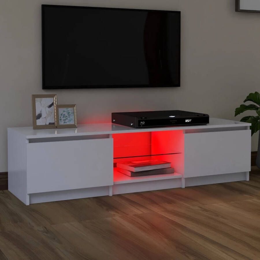 The Living Store Tv-meubel Hifi-kast 140 x 40 x 35.5 cm Met RGB LED-verlichting - Foto 2