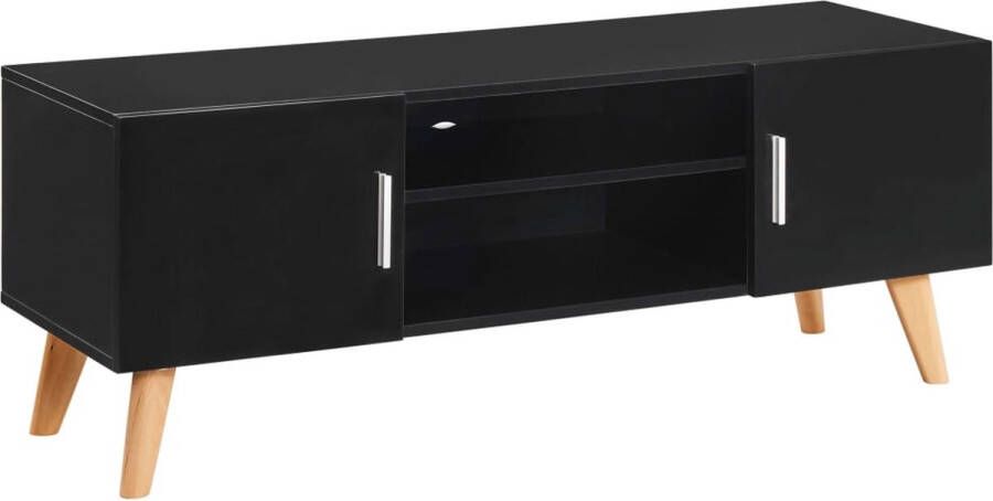 The Living Store TV-meubel Hoogglans Zwart 120 x 40 x 46 cm Opbergkastjes en open schappen - Foto 3
