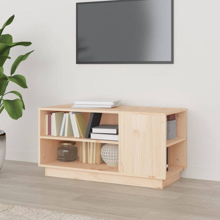 The Living Store TV-meubel houten 80 x 35 x 40.5 cm sterke en praktische opbergruimte - Foto 2