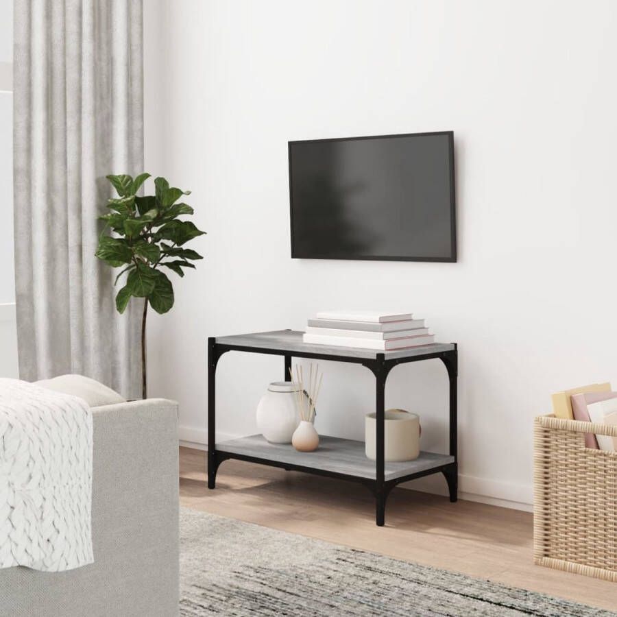 The Living Store TV-meubel Industrieel 60 x 33 x 41 cm Grijs sonoma eiken - Foto 2