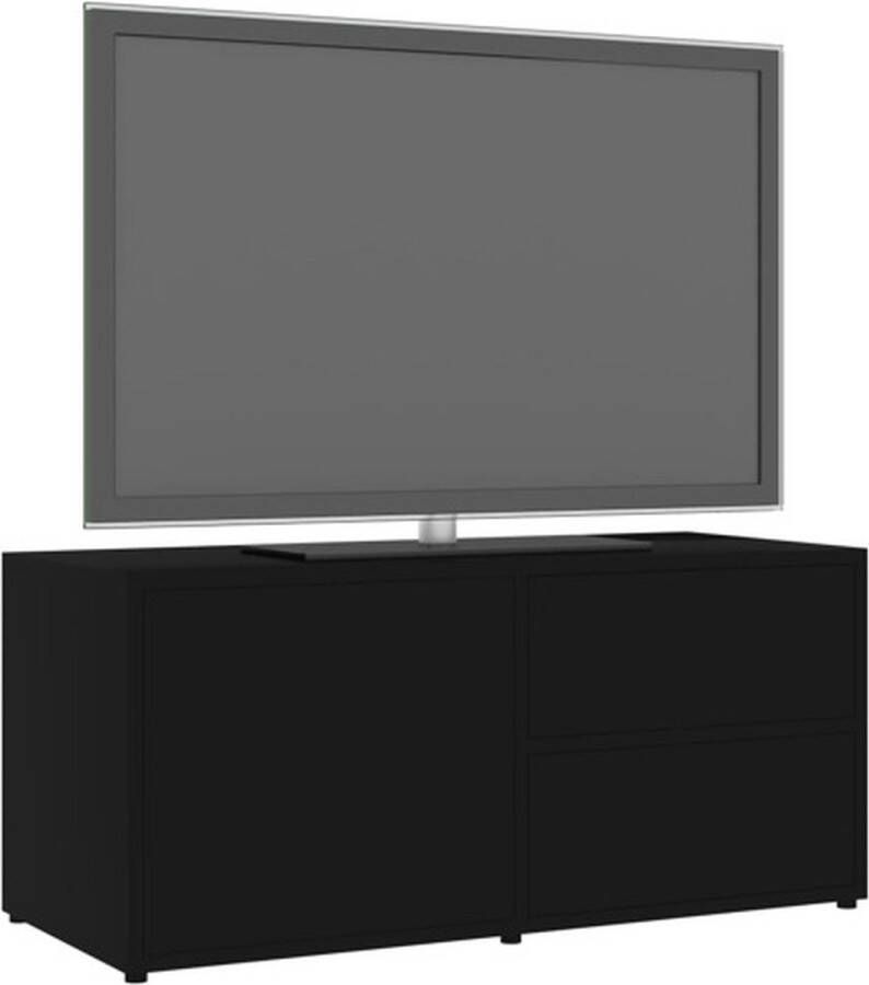 The Living Store Tv-meubel klassieke stijl spaanplaat 80 x 34 x 36 cm zwart - Foto 3