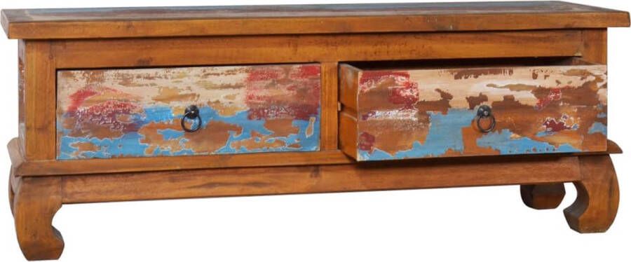 The Living Store TV-meubel Koloniale Stijl 110 x 35 x 40 cm Gerecycled Teakhout - Foto 1