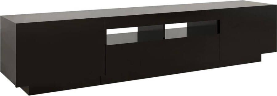 The Living Store TV-meubel Modern Hifi-kast 180 x 35 x 40 cm RGB LED-verlichting Zwart Bewerkt hout - Foto 2