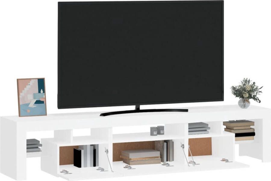 The Living Store TV-meubel LED-verlichting 200 x 36.5 x 40 cm trendy ontwerp en voldoende opbergruimte - Foto 3