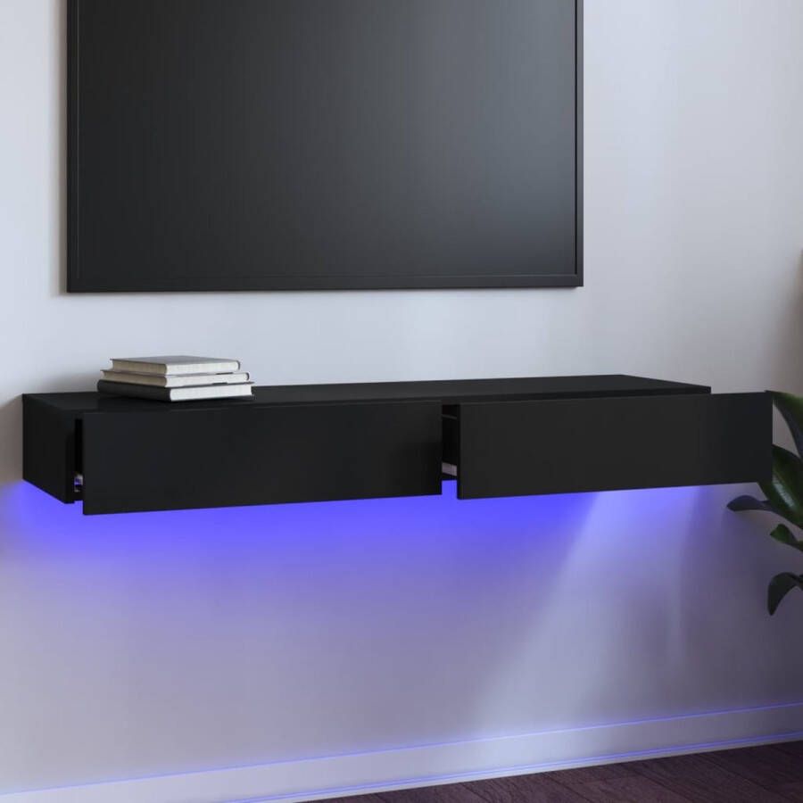 The Living Store TV-meubel LED-verlichting Duurzaam hout RGB 2 lades Eenvoudig schoon te maken USB-aansluiting 120 x 35 x 15.5 cm - Foto 2