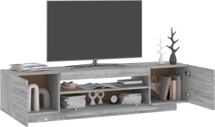 The Living Store TV-meubel LED-verlichting Grijs Sonoma Eiken 160 x 35 x 40 cm - Foto 3