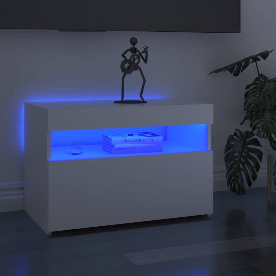 The Living Store TV-meubel LED-verlichting hoogglans wit 60 x 35 x 40 cm bewerkt hout Montage vereist - Foto 2