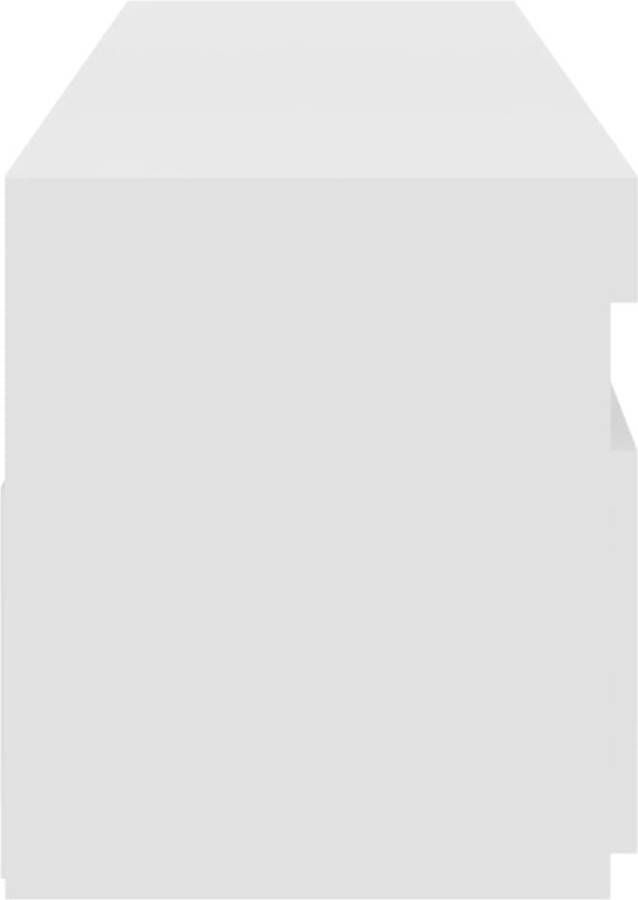 The Living Store TV-meubels LED-verlichting 75 x 35 x 40 cm trendy praktisch en kleurrijk moderne stijl voldoende opbergruimte USB-aansluiting wit bewerkt hout montage vereist 2 stuks - Foto 3