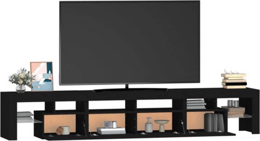 The Living Store TV-meubel naam Tv-meubel 230 x 36.5 x 40 cm Met LED-verlichting Zwart - Foto 3