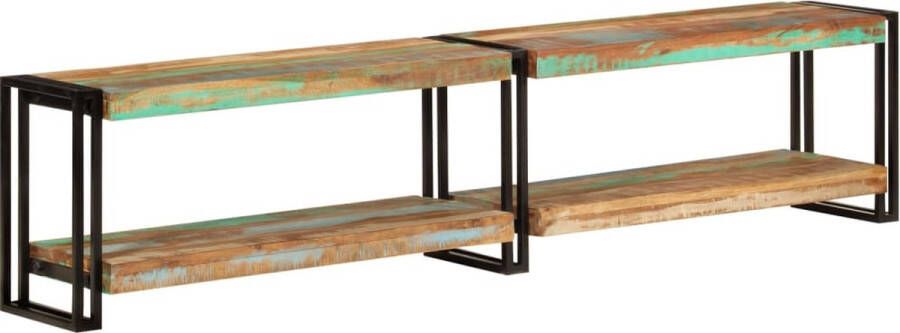 The Living Store TV-meubel massief gerecycled hout metalen frame 180 x 30 x 40 cm - Foto 2