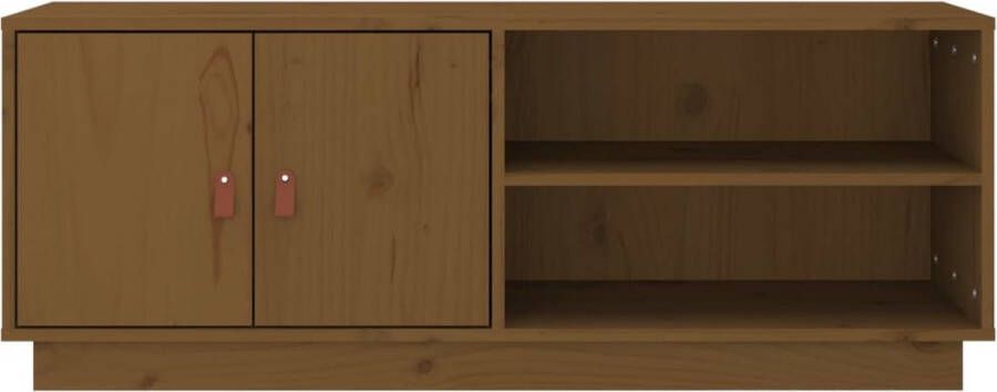 VidaXL Tv-meubel 105x34x40 cm Massief Grenen Honingbruin Tv Kast Tv Meubels Houtsoort Grenenhout Salontafel Livingroom Furniture Honingbruin - Foto 2