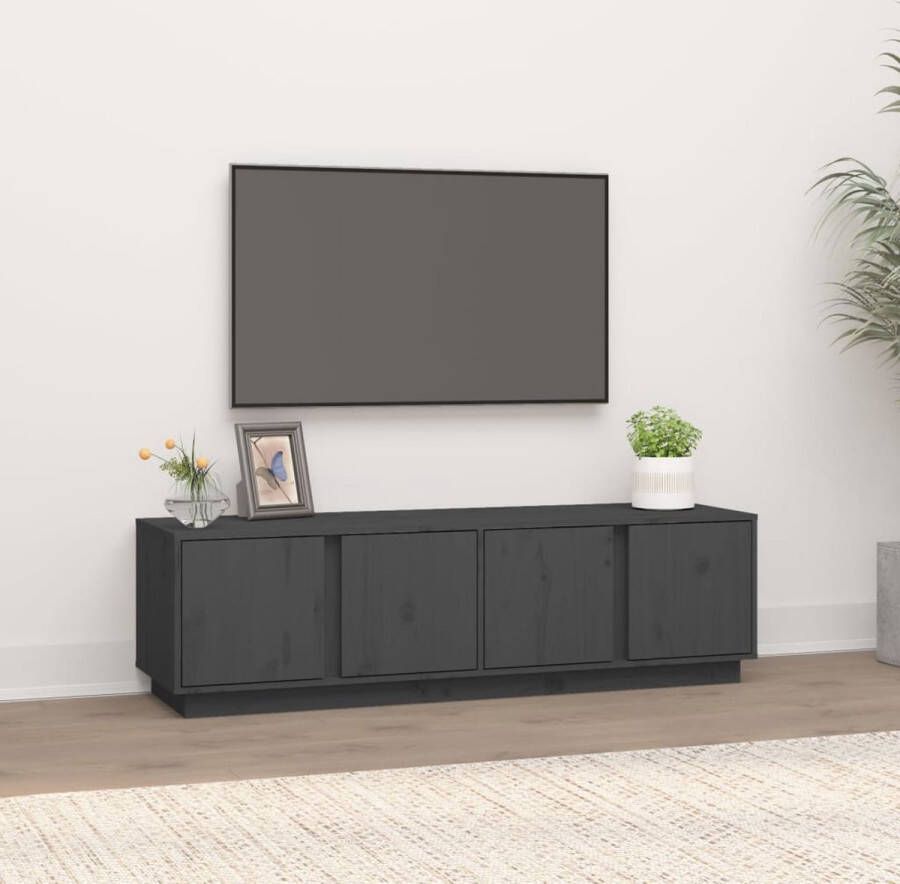 The Living Store TV-meubel Massief grenenhout 140 x 40 x 40 cm Display functie - Foto 2