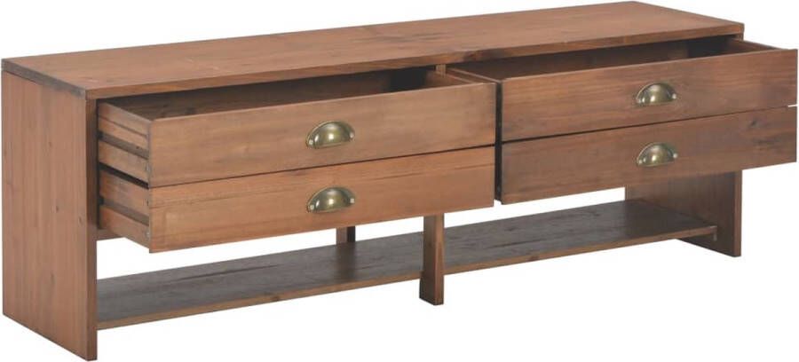 The Living Store Tv-meubel met 4 lades 120x30x40 cm massief vurenhout Kast - Foto 2