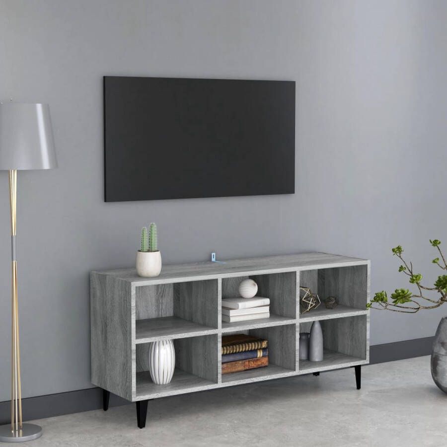 The Living Store TV-meubel naam TV-meubel 103.5 x 30 x 50 cm Grijs sonoma eiken Stabiel en stevig - Foto 2