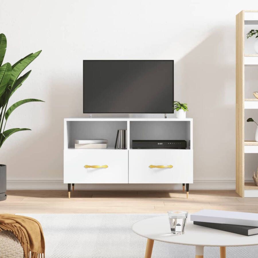 The Living Store TV-meubel Modern TV-meubel 80x36x50 cm Wit hoogglans - Foto 2