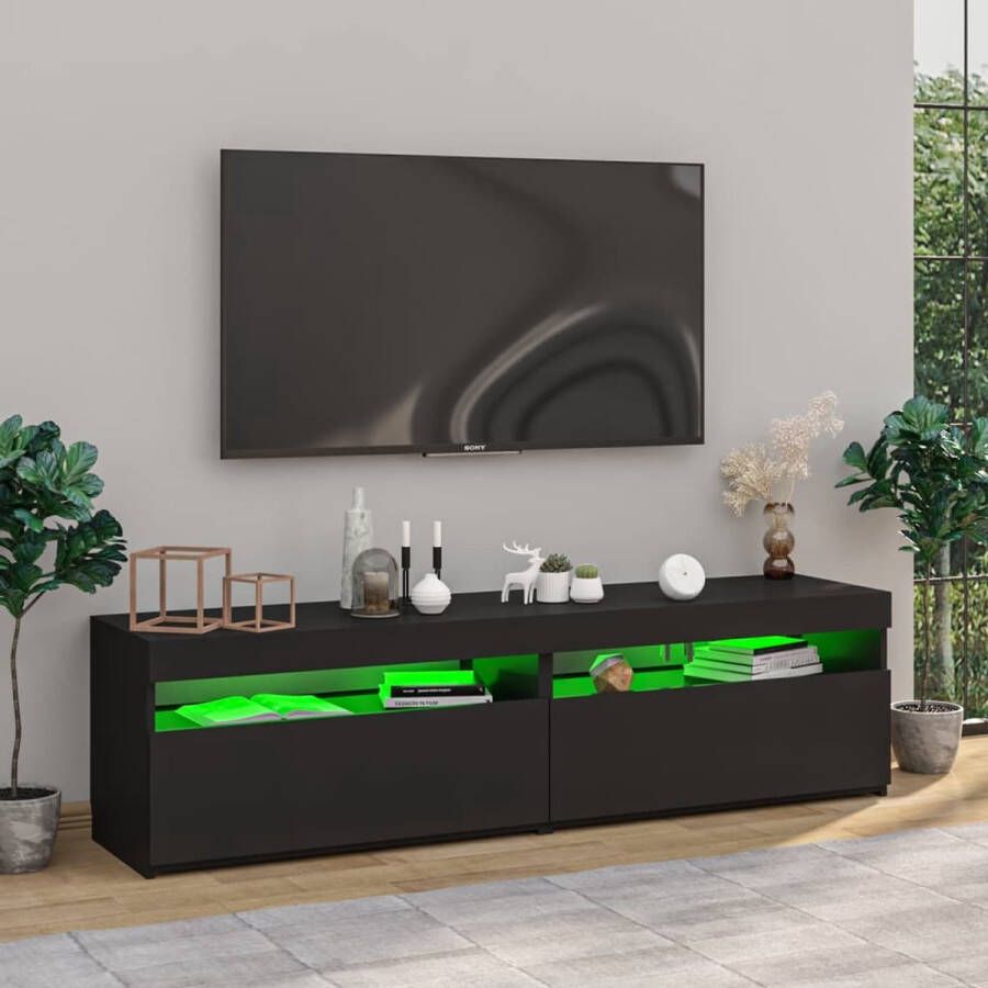 The Living Store TV-meubel Moderne stijl Mediakasten 75x35x40 cm LED-verlichting - Foto 2