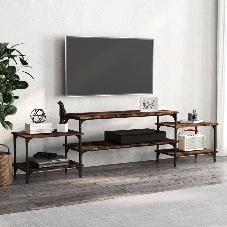 The Living Store TV-meubel naam 197 x 35 x 52 cm gerookt eiken - Foto 2