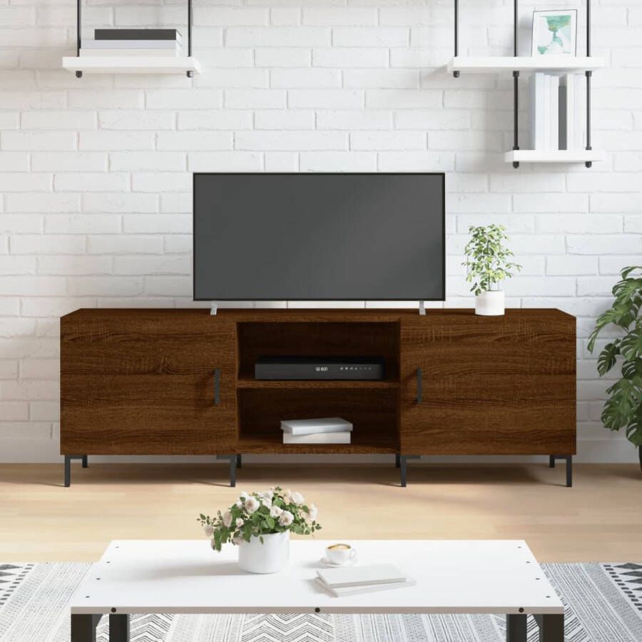 The Living Store Tv-meubel Retro Bruineiken 150x30x50 cm - Foto 2
