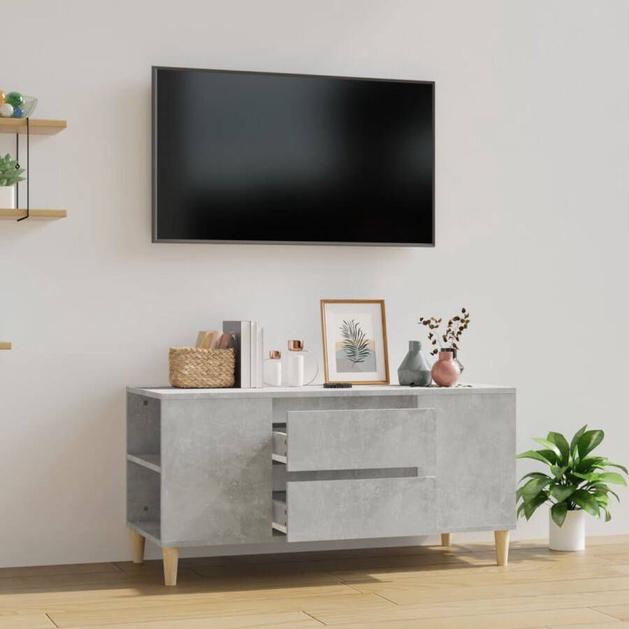 The Living Store TV-meubel Scandinavische stijl Bewerkt hout 102 x 44.5 x 50 cm - Foto 2