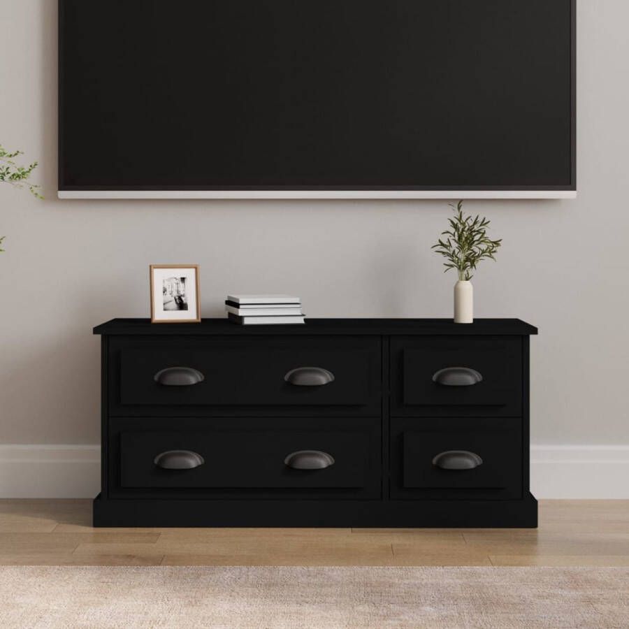 The Living Store TV-meubel Serie Duurzaam bewerkt hout 100 x 35.5 x 45 cm Zwart - Foto 2