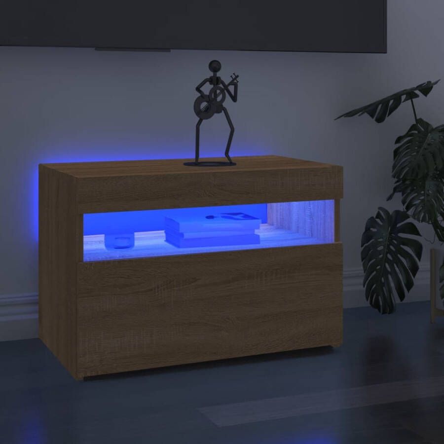 The Living Store TV-meubel serie Hifi-kast met LED-verlichting 60 x 35 x 40 cm Sonoma eikenkleur - Foto 2
