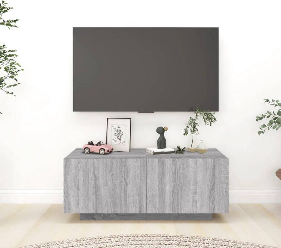The Living Store TV-meubel Serie- Trendy groep- Media-kast Afmeting- 100x35x40cm Kleur- Grijs Sonoma Eiken