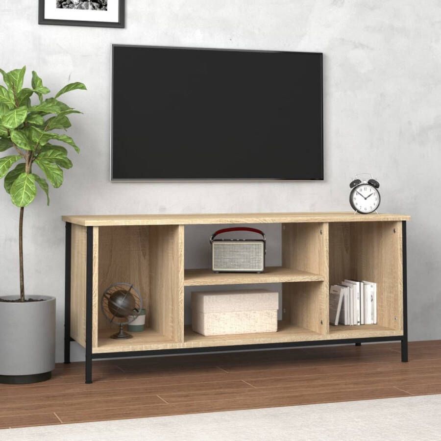 The Living Store tv-meubel Sonoma eiken 102 x 35 x 45 cm trendy ontwerp duurzaam hout- voldoende opbergruimte - Foto 2
