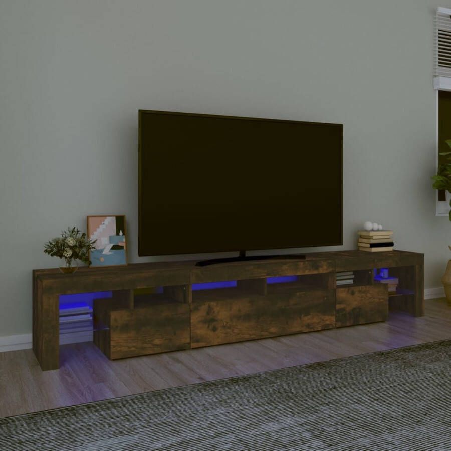The Living Store TV-meubel Serie TV-meubel 230 x 36.5 x 40 cm LED-verlichting Gerookt eiken - Foto 4